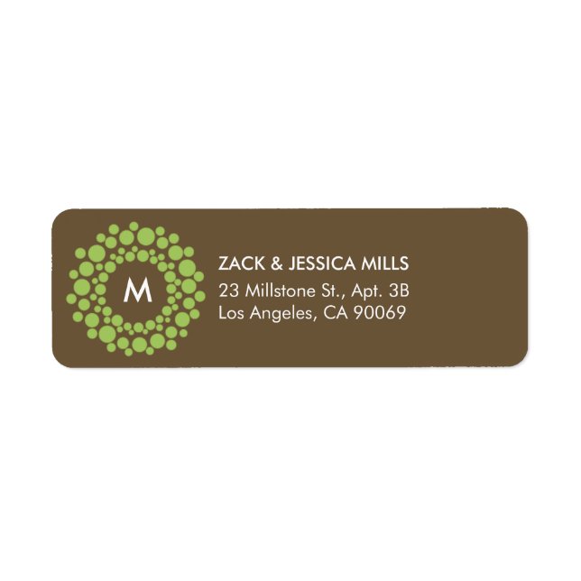 Modern Monogram Christmas Return Address Label (Front)
