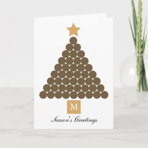 Modern Monogram Christmas Tree Card - Chocolate