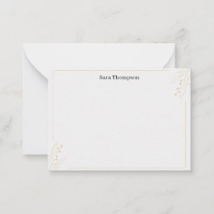 Modern Monogram Classic Black Personal Stationery  Card