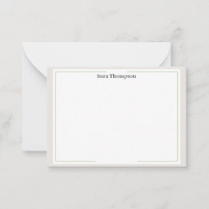 Modern Monogram Classic Black Personal Stationery  Card