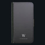Modern Monogram Cool Minimalist Professional Samsung Galaxy S5 Wallet Case<br><div class="desc">Modern and professional wallet case featuring your monogram along with trendy minimalist typography on a luxury grey gradient.</div>