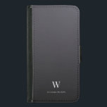 Modern Monogram Cool Minimalist Professional Samsung Galaxy S5 Wallet Case<br><div class="desc">Modern and professional wallet case featuring your monogram along with trendy minimalist typography on a luxury grey gradient.</div>