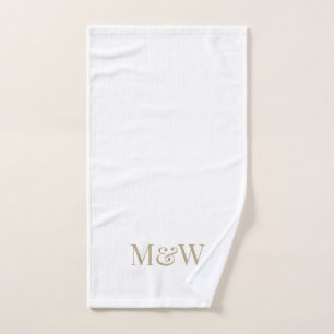 Modern Monogram Couple Initials Hand Towel