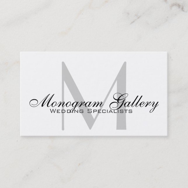 Modern Monogram Customizable Business Card (Front)