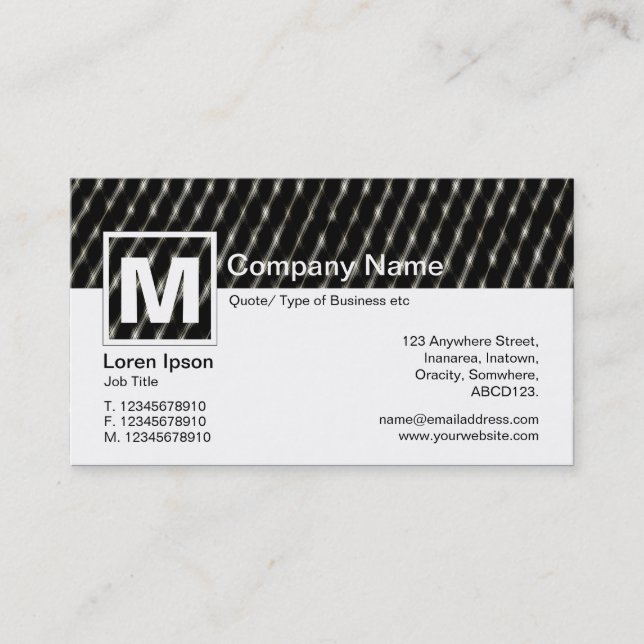 Modern Monogram - Dark Net Business Card (Front)