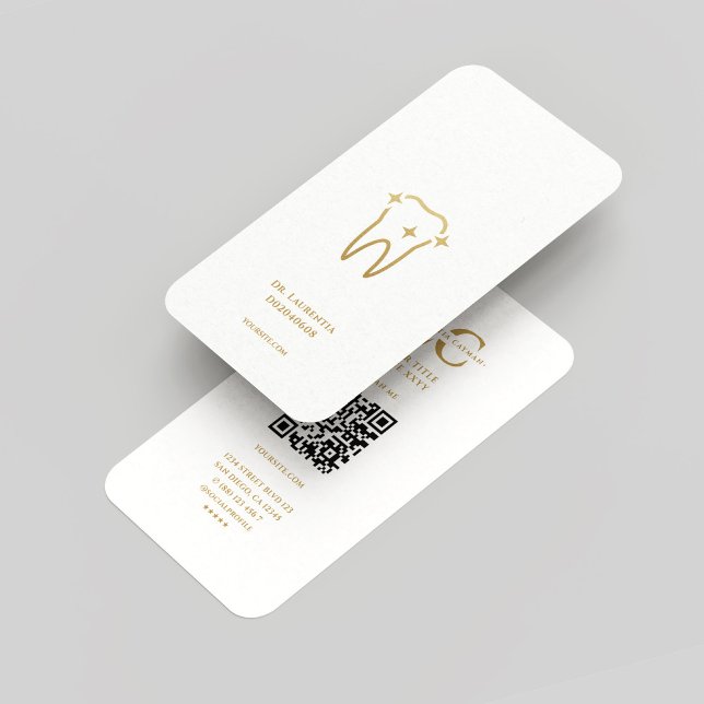 Modern Monogram Dentist Orthodontist White Gold Business Card (Modern Monogram Dentist Orthodontist White Gold Business Card
)