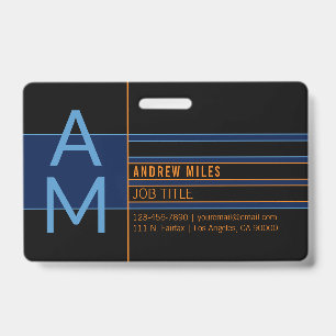 Modern Monogram & Editable Shapes & Colours Badge