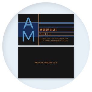 Modern Monogram & Editable Shapes & Colours Business Card