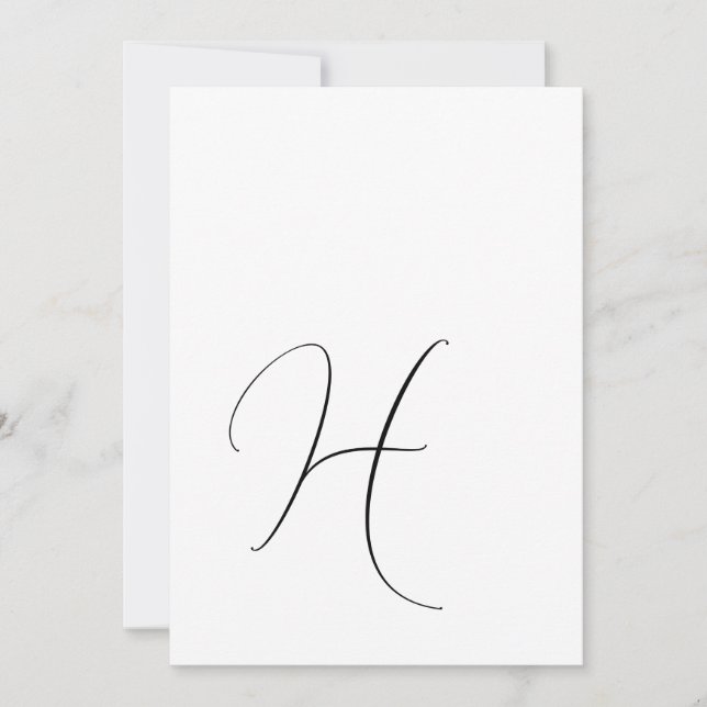 Modern Monogram Elegant Black & White Wedding  Save The Date (Front)