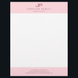 Modern Monogram Elegant Blush Pink White Template Letterhead<br><div class="desc">Modern Monogram Elegant Blush Pink White Template Letterhead.</div>