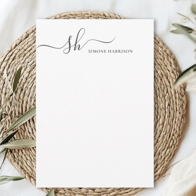 Modern Monogram Elegant Calligraphy Personalized Card (Creator Uploaded)