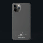 Modern Monogram Elegant Calligraphy Personalized iPhone 11 Pro Case<br><div class="desc">Modern personal monogram iphone case with trendy script calligraphy and minimalist typography design. This is the ivory / charcoal grey version.</div>