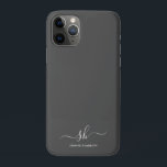 Modern Monogram Elegant Calligraphy Personalized iPhone 11 Pro Case<br><div class="desc">Modern personal monogram iphone case with trendy script calligraphy and minimalist typography design. This is the ivory / charcoal grey version.</div>