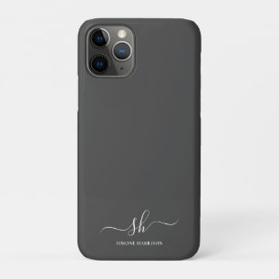Modern Monogram Elegant Calligraphy Personalized iPhone 11 Pro Case