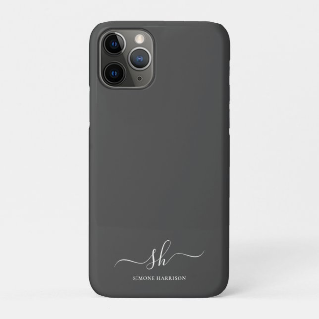 Modern Monogram Elegant Calligraphy Personalized Case-Mate iPhone Case (Back)