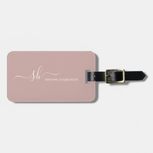 Modern Monogram Elegant Calligraphy Personalized Luggage Tag