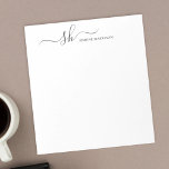 Modern Monogram Elegant Calligraphy Personalized Notepad<br><div class="desc">Modern personal monogram notepad with trendy script calligraphy and minimalist typography design for your custom stationery.</div>