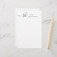 Modern Monogram Elegant Calligraphy Personalized