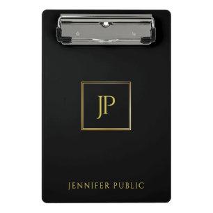 Modern Monogram Elegant Minimalist Design Trendy Mini Clipboard