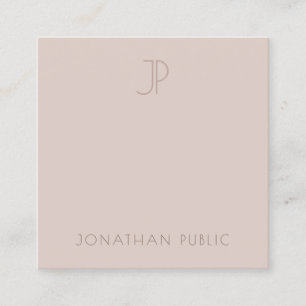 Modern Monogram Elegant Minimalist Template Simple Square Business Card