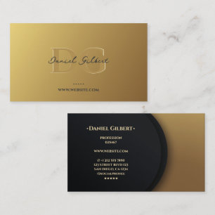 Modern Monogram Elegant Professional Gold Business Card