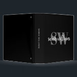 Modern Monogram Elegant Script Binder<br><div class="desc">Modern Monogram Elegant Script 3 Ring Binder</div>
