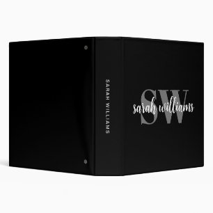 Modern Monogram Elegant Script Binder