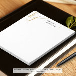 Modern Monogram Elegant Script Initials Black Notepad<br><div class="desc">Personalized modern, note pad with elegant calligraphy script initials or monogram and name in your choice of colours (shown in faux gold and black). CHANGES: The text font style, colour, size and placement and/or background colour can be changed by clicking on EDIT in the PERSONALIZE section for a custom look....</div>