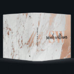 Modern Monogram Elegant Script Marble Rose Gold Binder<br><div class="desc">Modern Monogram Elegant Script Marble Rose Gold 3 Ring Binder. Personalize with you name and custom monogram initials.</div>