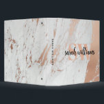 Modern Monogram Elegant Script Marble Rose Gold Binder<br><div class="desc">Modern Monogram Elegant Script Marble Rose Gold 3 Ring Binder. Personalize with you name and custom monogram initials.</div>