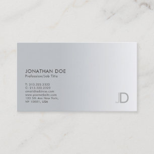 Modern Monogram Elegant Silver Template Trendy Business Card