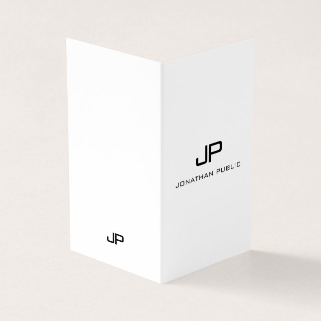 Modern Monogram Elegant Simple Professional Business Card (Outside)