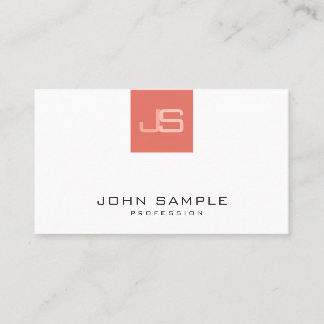 Modern Monogram Elegant Template Professional Business Card (Front)