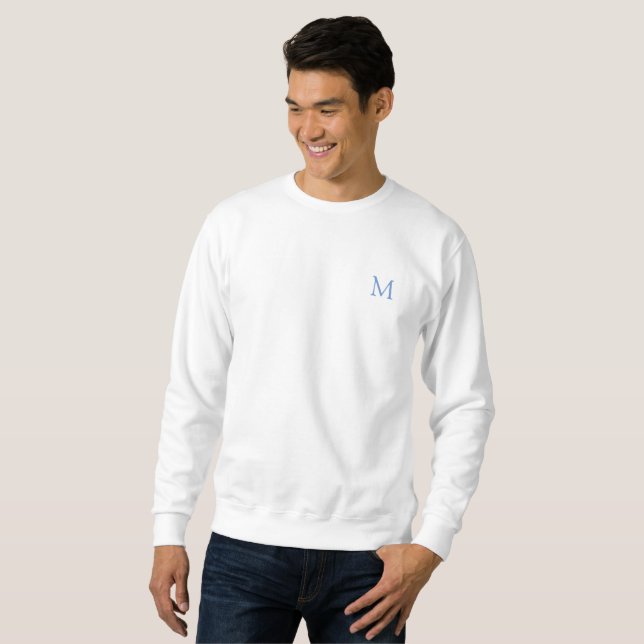 Modern Monogram Elegant Trendy Template White Sweatshirt (Front Full)