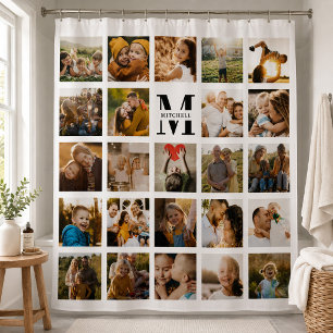 Modern Monogram Family Name 24 Photo Collage