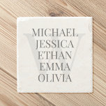 Modern Monogram Family Names Personalized Stone Coaster<br><div class="desc">Create your own personalized family stone coasters featuring your custom monogram and names.</div>