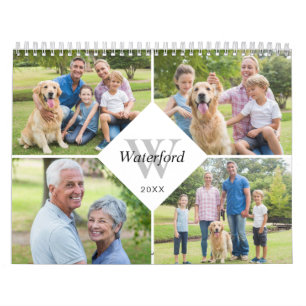 Modern Monogram Family Photos 2027 Calendar