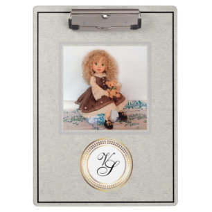 Modern Monogram Fashionable Doll Clipboard