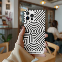 Modern Monogram Geometric Grey & White Pattern