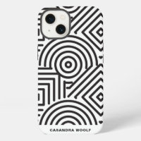 Modern Monogram Geometric Grey & White Pattern