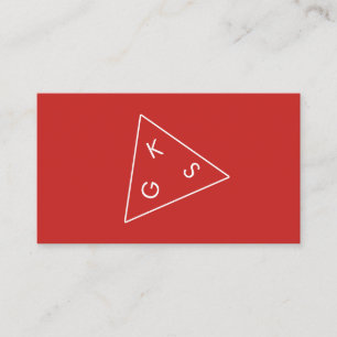 Modern Monogram Geometric (Red) Business Card