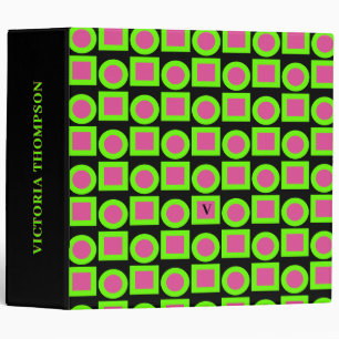Modern Monogram Geometric Trendy Binder