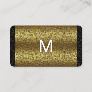 Modern Monogram Gold Swirl Pattern Business Card