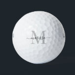 Modern Monogram  Golf Balls<br><div class="desc">A modern,  stylish monogrammed golf ball. Add your initial and first name. You may change the colour of the type or initial by using the simple design tool.</div>
