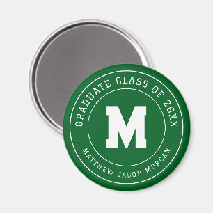 Modern Monogram Graduate Class of 20XX Custom Magnet