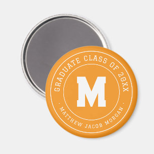 Modern Monogram Graduate Class of 20XX Custom Magnet