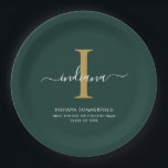 Modern Monogram Graduation 2026 Party Minimalist Paper Plate<br><div class="desc">Graduation 2026 Monogram Script Initial Name Grad Party paper plates. Edit and customize with your own name, initial, school name and class by clicking the "Personalize" button.</div>