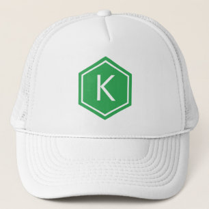 Modern Monogram Green Trucker Hat