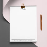 Modern Monogram Grey Border Company Mail  Letterhead<br><div class="desc">A "Modern Monogram Grey Border Company Mail Letterhead" offers a sophisticated and contemporary design, combining a stylish monogram with a subtle grey border. This letterhead layout is perfect for businesses seeking a clean, elegant look. It highlights essential company contact information, such as address, phone number, and email, ensuring professional and...</div>