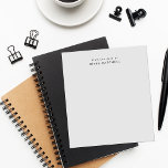 Modern Monogram Grey From The Desk of Stationery Notepad<br><div class="desc">Simple grey personalized From The Desk Of notepad. Room for reminders,  quick notes and lists for keeping on course.</div>